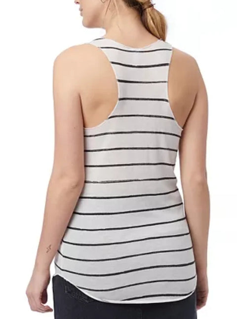 Alternative Women's White & Black Striped Tank Top | Alternative In Lebanon