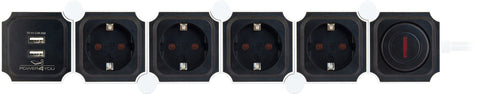Power4You Flexible Power Cable With 4 Sockets 250v & 2 USB Port 5v | Power4You In Lebanon