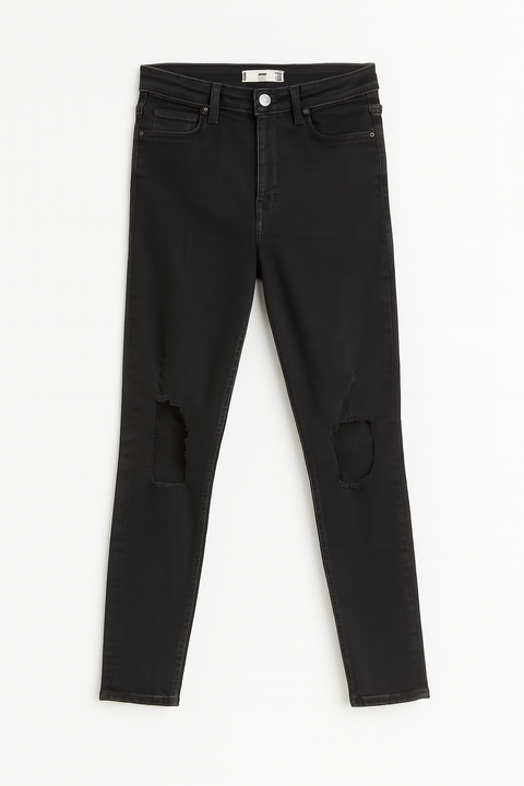 Mango Women's Black High Rise Ripped Jeans | Mango In Lebanon