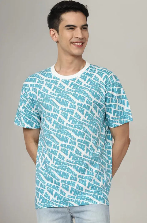 Forever 21 Men's Blue & White T-Shirt | Forever 21 In Lebanon