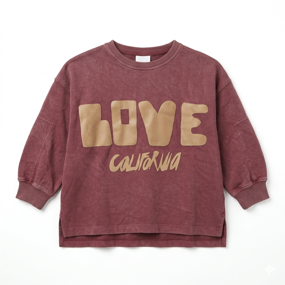 Zara Baby Girl's Purple Relaxed Fit Love California Graphic Sweatshirt|Zara in Lebanon