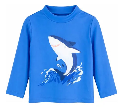 Carter's Boy's Blue Shark Printed Long Sleeve Swim Blouse|Carter's In Lebanon
