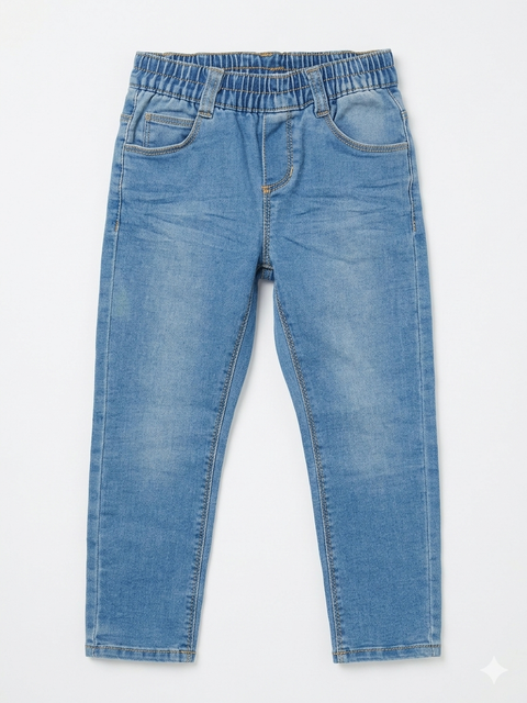 Blue jeans on a white background