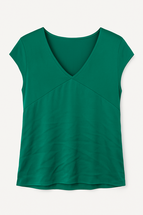 Mango Women's Pine Green Mixed Media Sleeveless Blouse |Mango In Lebanon