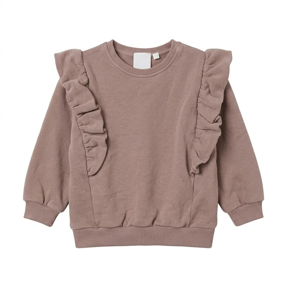 Zara Girl's Dusty Purple Ruffle Long Sleeve Pullover Sweatshirt|Zara in Lebanon