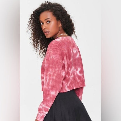 Forever 21 Women's Light Maroon Long Sleeve Crop Top | Forever 21 In Lebanon