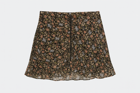 Forever 21 Women's Black Floral Ruched Mini Skirt | Forever 21 In Lebanon