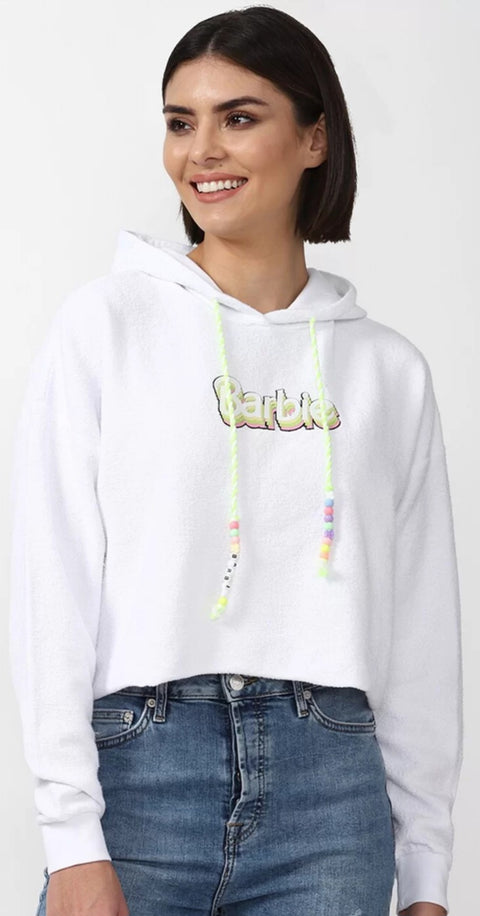 Forever 21 Women's White Barbie Hoodie | Forever 21 In Lebanon