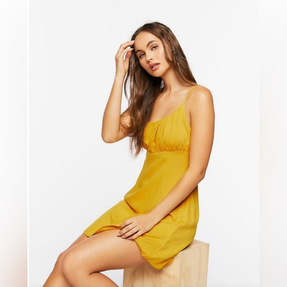 Forever 21 Women's Gold Sleeveless Mini Dress | Forever 21 In Lebanon
