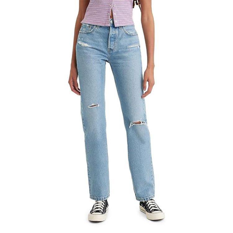 Levi's Women's Blue 501 High-Rise Straight Jeans