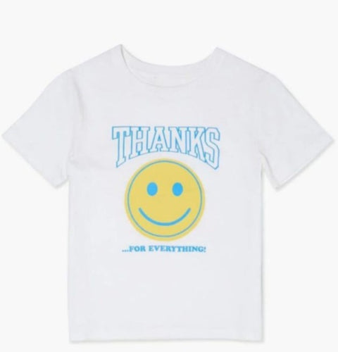 Forever 21 Women's White Smile Printed T-Shirt | Forever 21 In Lebanon