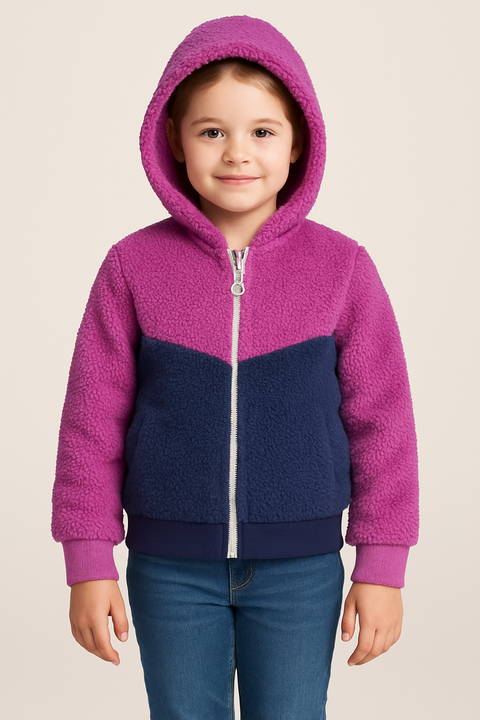 ID Ideology Girl's Sherpa Zip-Up Fleece Jacket  |ID Ideology In Lebanon