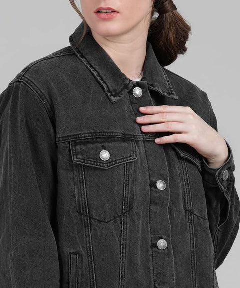 Forever 21 Women's Black Denim Jacket | Forever 21 In Lebanon