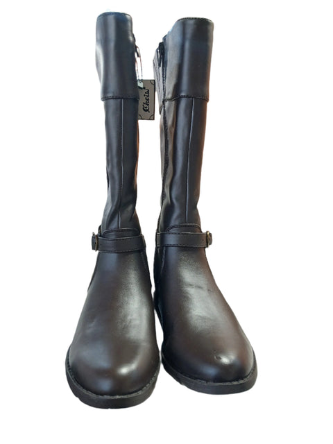 Cheiw Girl's Dark Brown Leather Boots | Cheiw In Lebanon