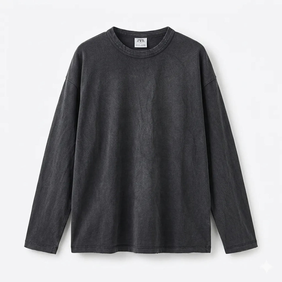 Zara Boy's Charcoal Crew Neck Long Sleeve Blouse|Zara in Lebanon