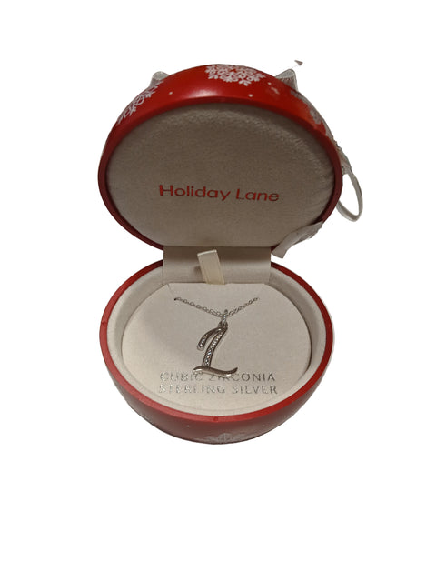 Holiday Lane Women's Silver Cubic Zirconia Initial Pendant Necklace |Holiday Lane  In Lebanon