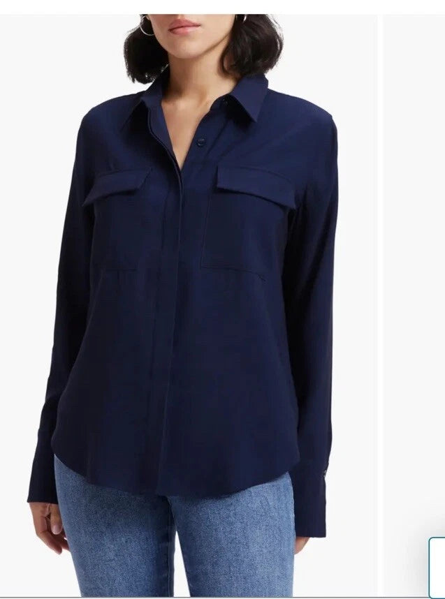 Lauren Ralph Lauren Women's Navy Blue Long Sleeve Shirt  |Lauren Ralph Lauren In Lebanon