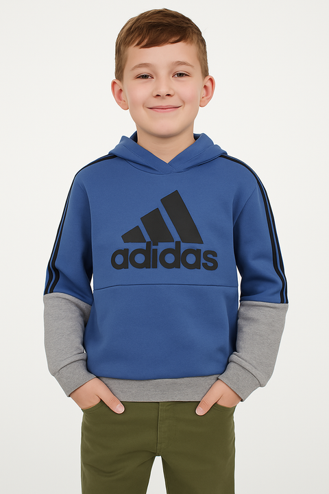 Adidas Boy's Blue & Grey Pullover Hoodie |Adidas In Lebanon