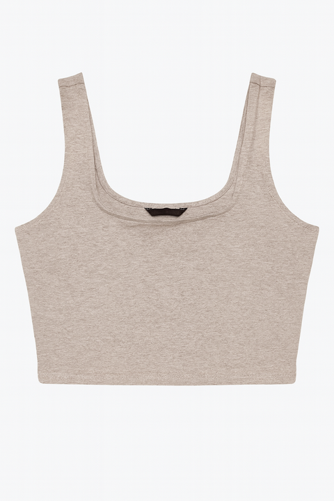 Forever 21 Women's Grey Sleeveless Knit Crop Top | Forever 21 In Lebanon