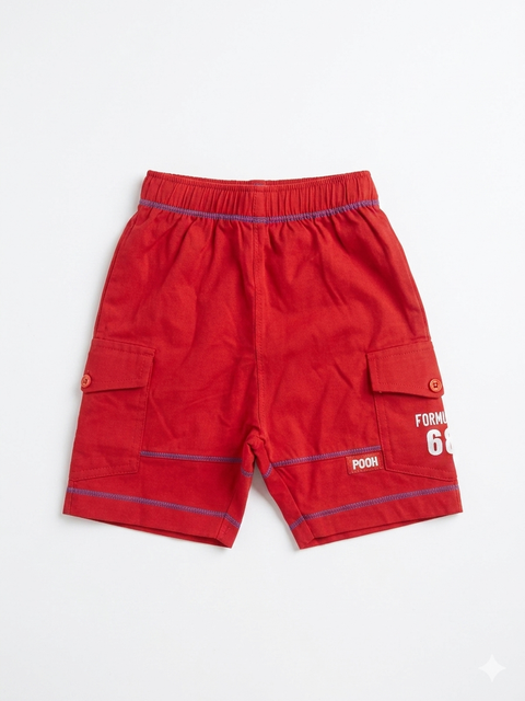 Disney Baby Boy's Red Pooh 'Formula 6' Cargo Shorts|Disney In Lebanon
