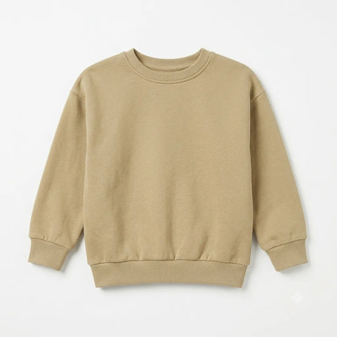 Zara Girl's Khaki Green Long Sleeve Pullover Sweatshirt|Zara In Lebanon