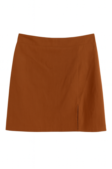 Forever 21 Women's Brown Tailored Open Split Mini Skirt |Forever 21 In Lebanon