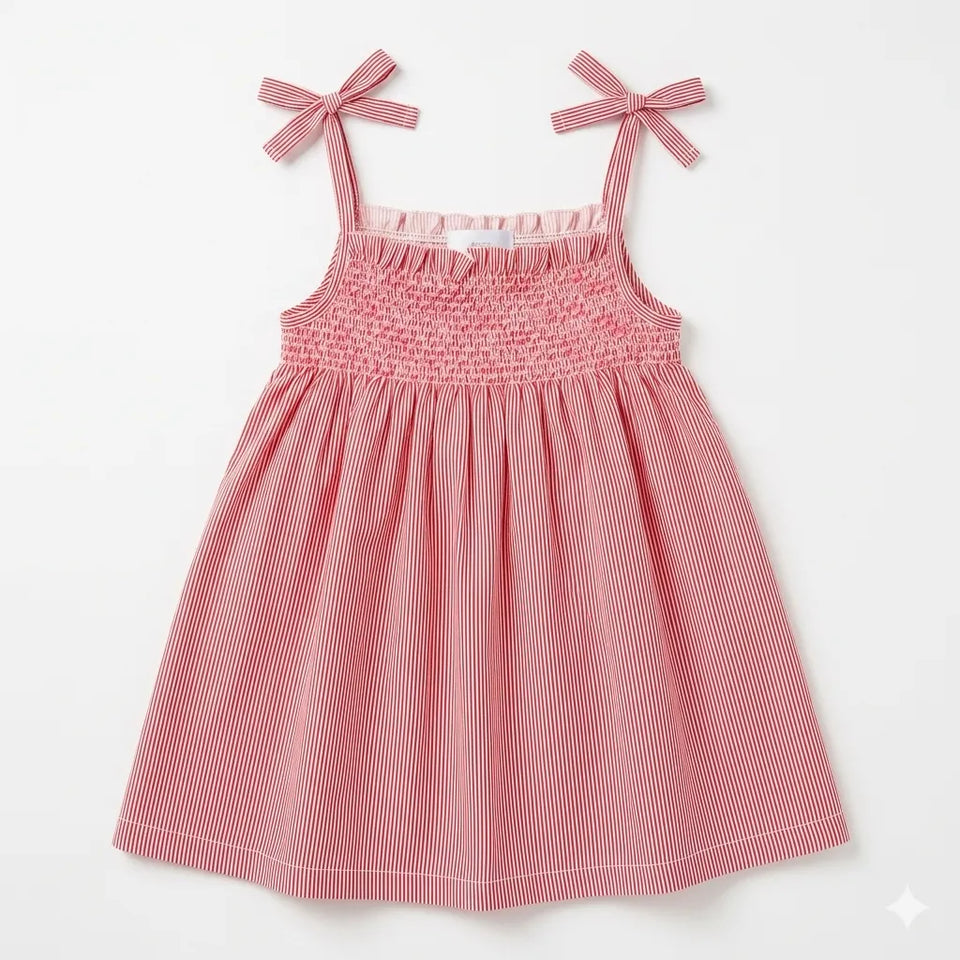Zara Baby Girl's Fuchsia & White Striped Smocked Sundress|Zara In Lebanon