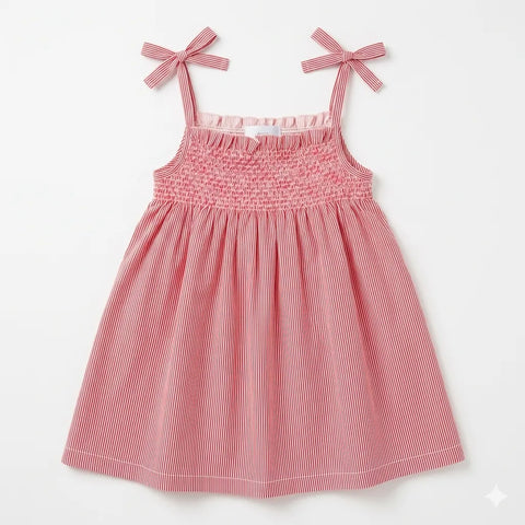 Zara Baby Girl's Red & White Striped Smocked Sundress|Zara In Lebanon