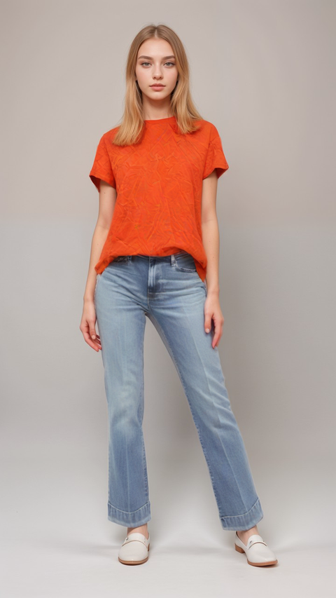 DCM Jennyfer Women's  Dark Orange T-Shirt | DCM Jennyfer In Lebanon