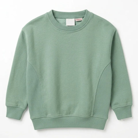Zara Girl's Mint Green Long Sleeve Pullover Ribbed Sweatshirt|Zara In Lebanon