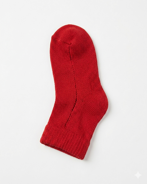 Top Top Girl's Red Stretch Ribbed Crew Socks|Top Top In Lebanon