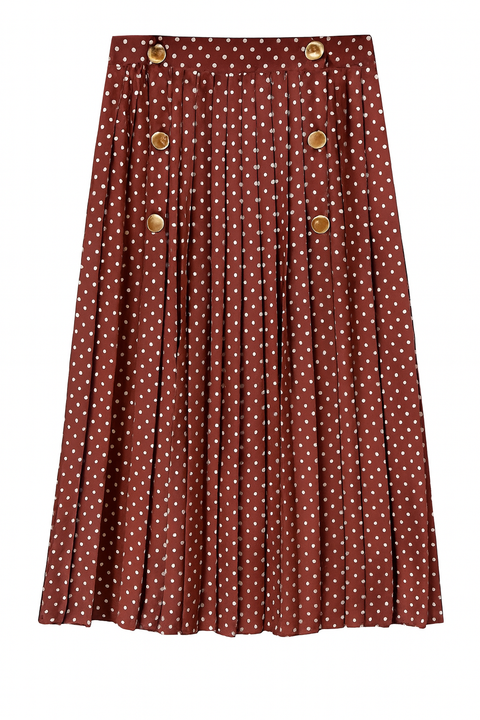 Zara Women's Burgundy Dot Printed Skirt  | Zara in Lebanon