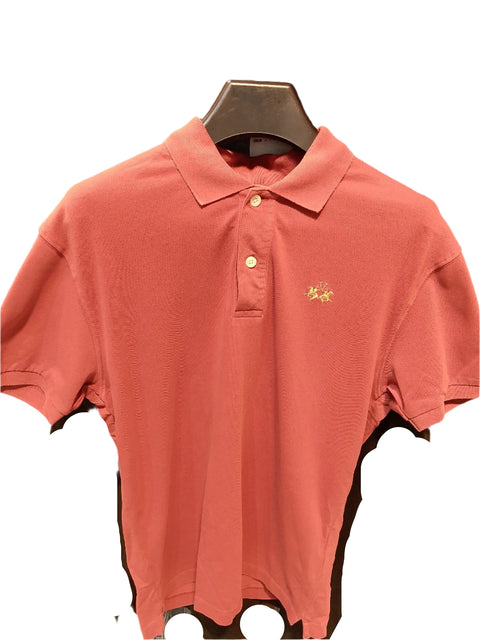 La Martina Men's Burgundy Polo T-Shirt  FA601
