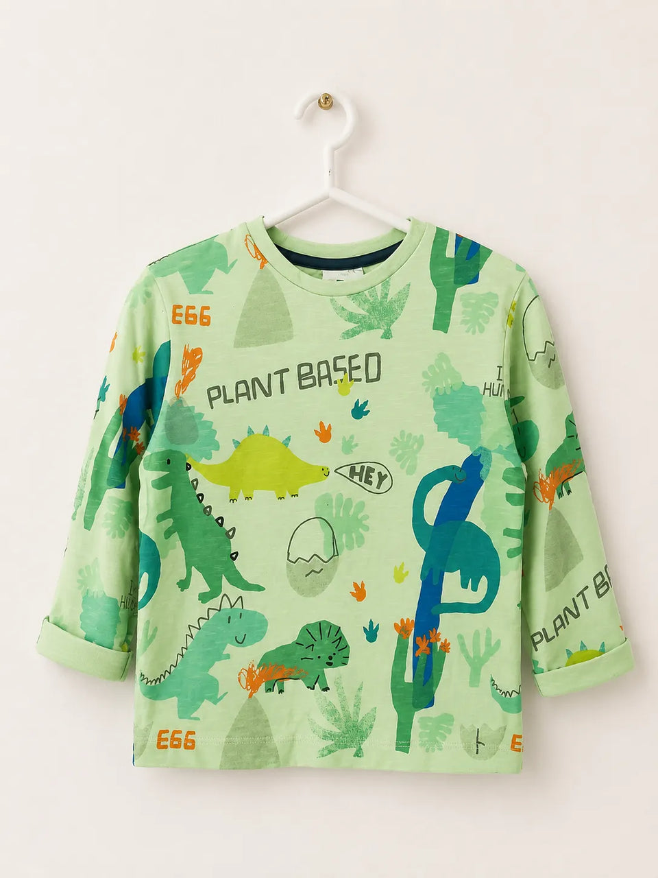 Zara Baby Boy's Multi-Green Dinosaur Long Sleeve Blouse | Zara In Lebanon