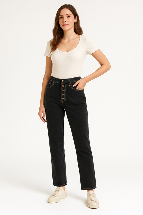 Levi's Women's Washed Black Ultra-High Rise Ribcage Straight Jeans  |Levi's In Lebanon