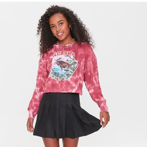 Forever 21 Women's Light Maroon Long Sleeve Crop Top | Forever 21 In Lebanon
