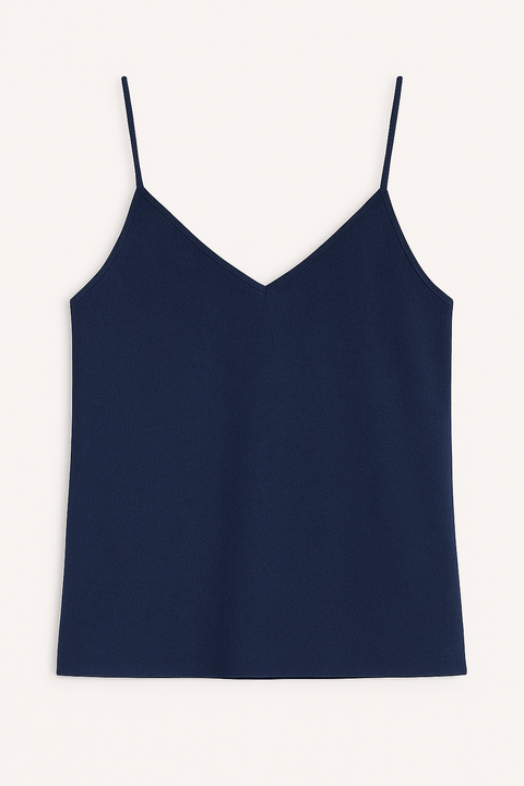 Mango Women's Navy V-Neck Knitted Blouse |Mango In Lebanon