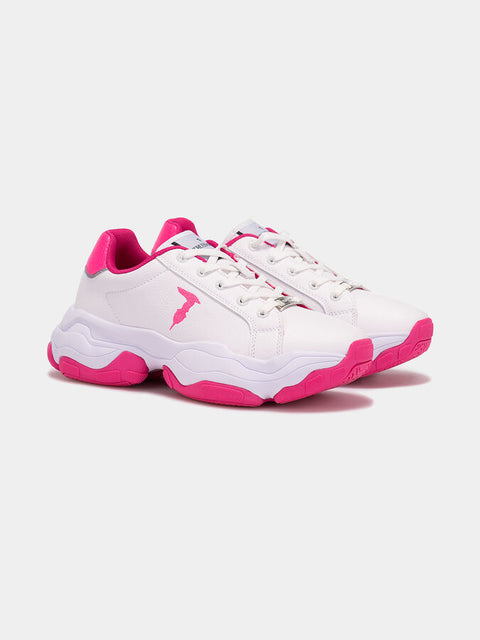 Trussardi Women's White & Pink Abelia POP MIX Sneakers| Trussardi In Lebanon