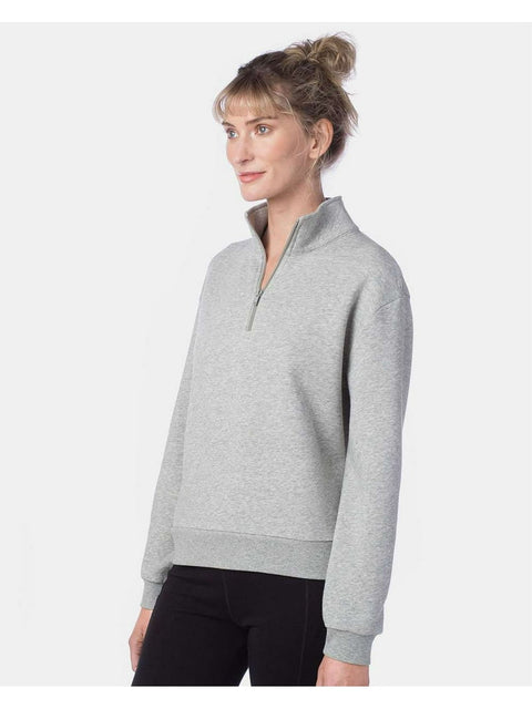 Alternative Women's White Gray 1/3 Zip SweatShirt | Alternative In Lebanon