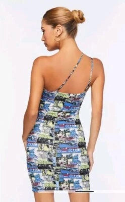Forever 21 Women's Printed One Way Straps Mini Dress |Forever 21 In Lebanon