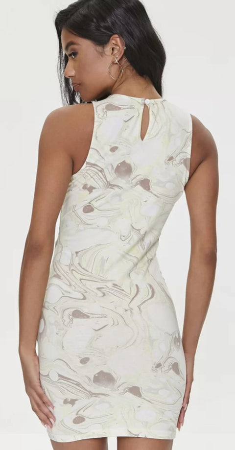 Forever 21 Women's Yellow-Multi Sleeveless Mini Dress | Forever 21 In Lebanon