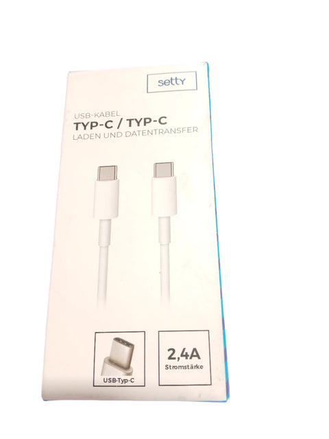 Setty White Cable 1.0 m 2.4A USB-C | Setty In Lebanon