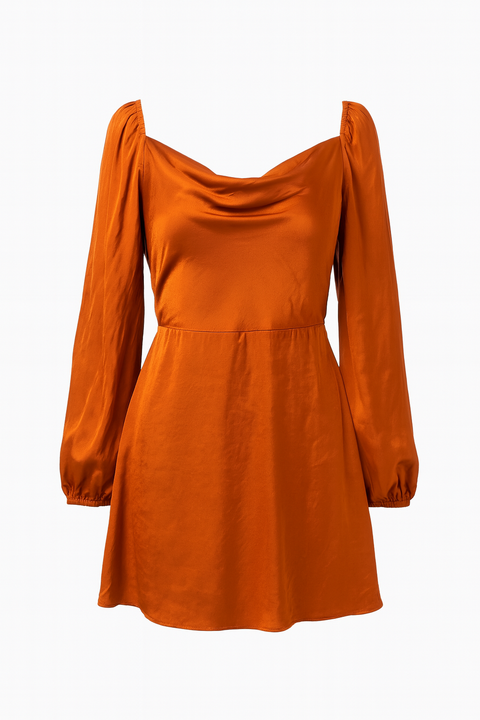 Forever 21 Women's Rust Long Sleeve Dress | Forever 21 In Lebanon