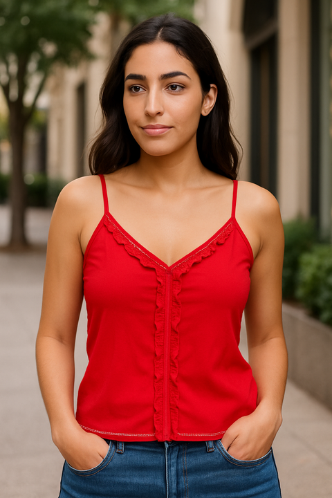 Mango Women's Red Sleeveless Blouse |Mango In Lebanon