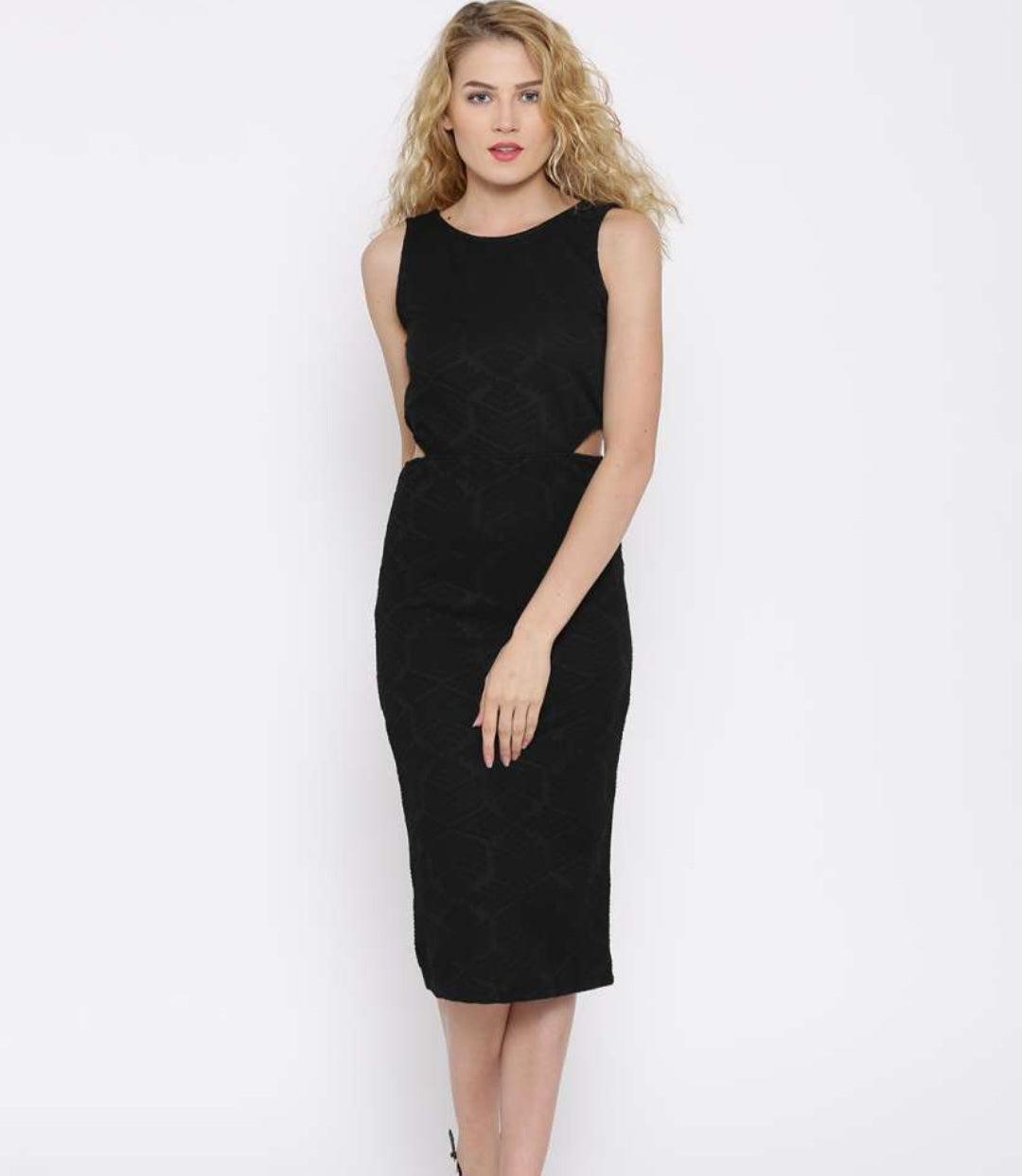 Mango Women's Black Cut-Out Sleeveless Dress |Mango In Lebanon