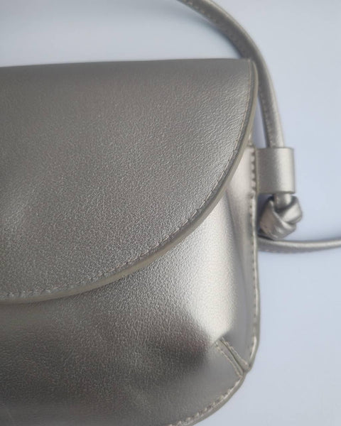 C & A Women's Silver Leather Cross Body Bag | C & A In Lebanon