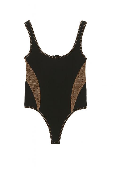 Forever 21 Women's Black & Brown Sleeveless Bodysuit |Forever 21 In Lebanon