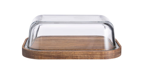 Hinox Square Wood Plate With Glass Lid 19x19cm DM-12 | Hinox In Lebanon