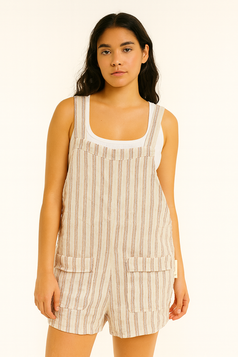 Forever 21 Women's White-Multi Striped Romper |Forever 21 In Lebanon