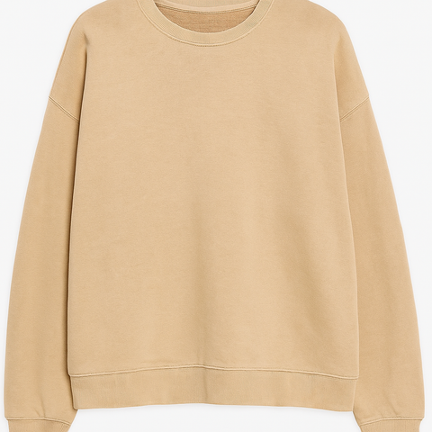 Mango Women's Beige Long Sleeve Ribbed Neck Sweatshirt |Mango In Lebanon